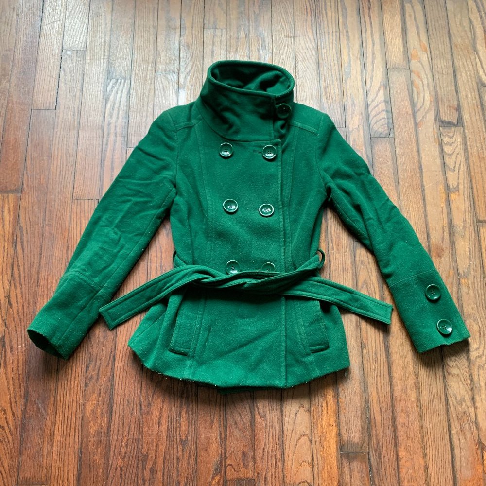 ZARA Wool Coat | Green | Size S